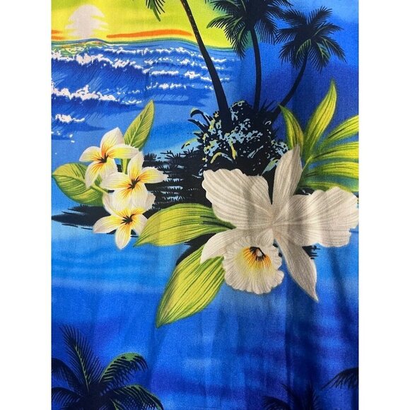 Favant Shirt Men 3X Blue Hawaiian Tropical Volcano Floral Aloha Retro Resort - Picture 12 of 14